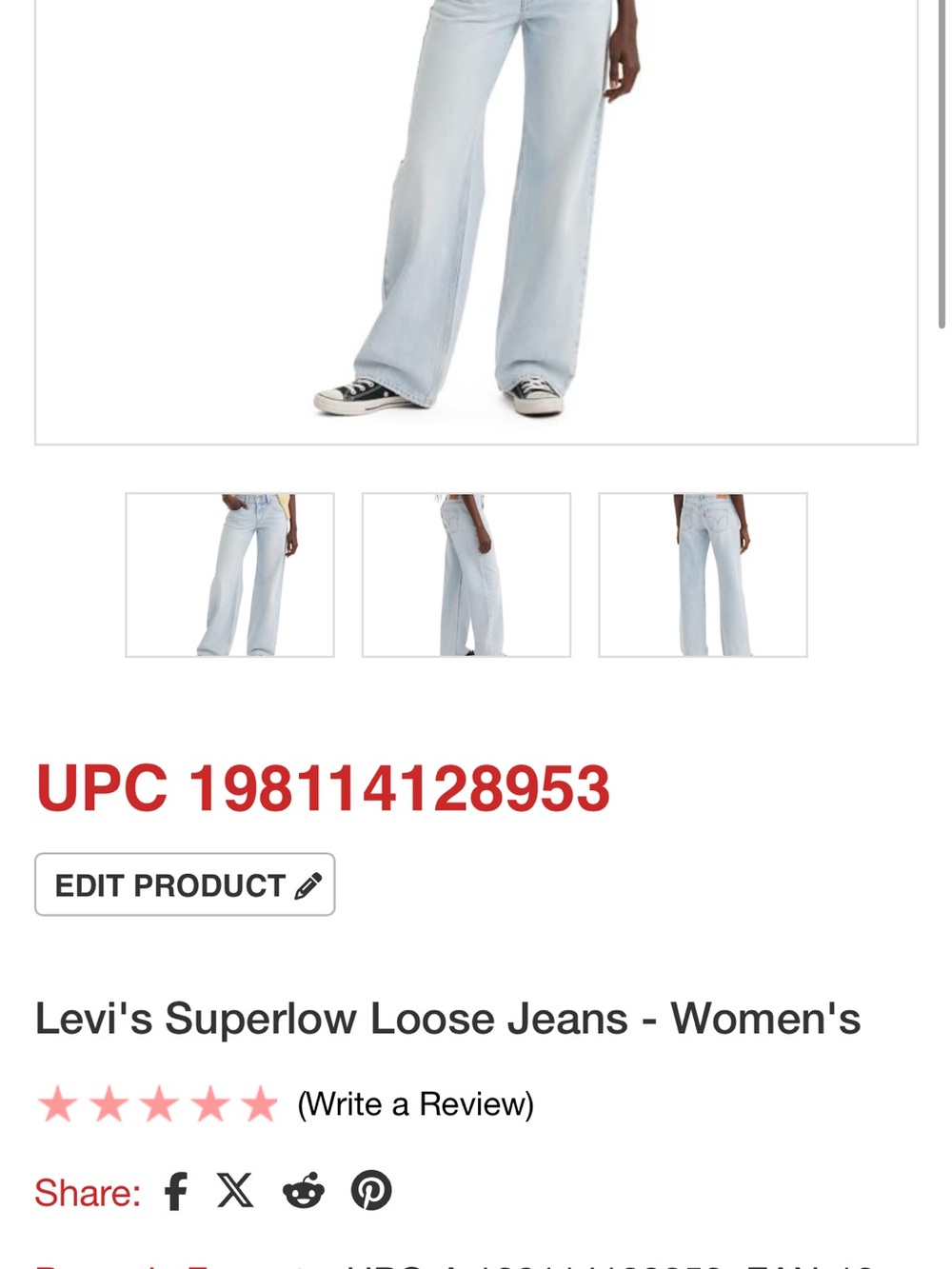 Levi's Light Blue Wide Leg Jeans - Women's Flare Denim 30x32 b186 - Picture 2 of 6